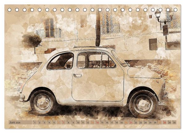 Produktbild: Kult-Autos, Nuova 500 (Tischkalender 2026 DIN A5 quer), CALVENDO Monatskalender