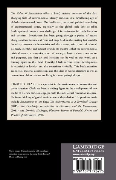 Produktbild: The Value of Ecocriticism