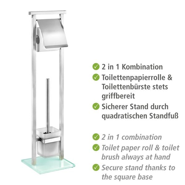 Produktbild: Stand WC-Garnitur Mod. Debar Edelstahl, aus rostfreiem Edelstahl