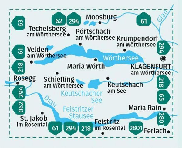 Produktbild: KOMPASS Wanderkarte 061 W&ouml;rthersee, Klagenfurt am W&ouml;rthersee 1:25.000
