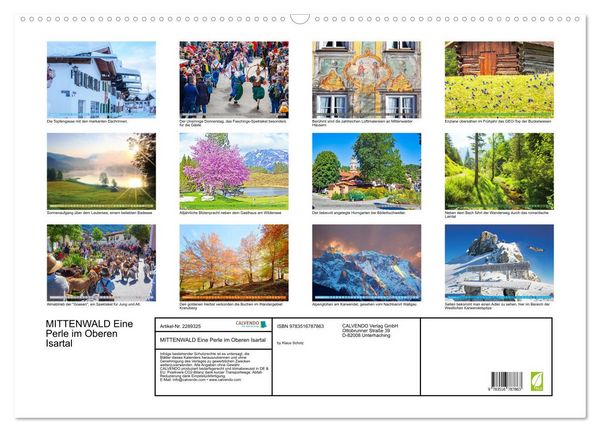 Produktbild: MITTENWALD Eine Perle im Oberen Isartal (Wandkalender 2027 DIN A2 quer), CALVENDO Monatskalender