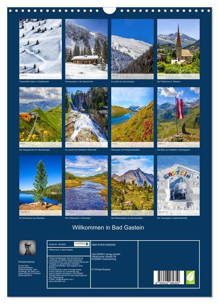 Produktbild: Willkommen in Bad Gastein (Wandkalender 2026 DIN A3 hoch), CALVENDO Monatskalender