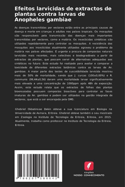 Produktbild: Efeitos larvicidas de extractos de plantas contra larvas de Anopheles gambiae