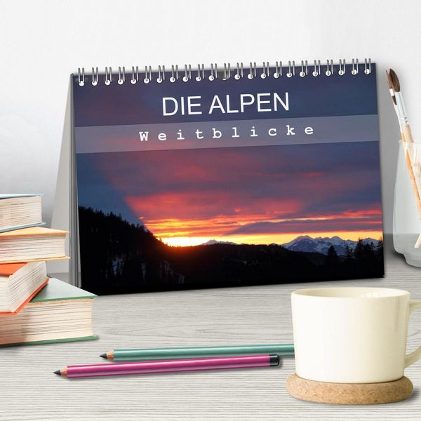 Produktbild: DIE ALPEN - Weitblicke (Tischkalender 2026 DIN A5 quer), CALVENDO Monatskalender