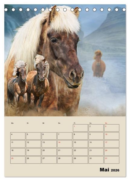 Produktbild: Pferdetr&auml;umereien - Traumbilder von Traumpferden (Tischkalender 2026 DIN A5 hoch), CALVENDO Monatskalender