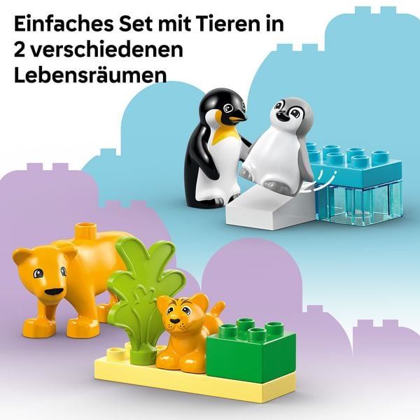 Produktbild: LEGO DUPLO 10442 Wildtier-Familien: Pinguine und L&ouml;wen, Lernspielzeug