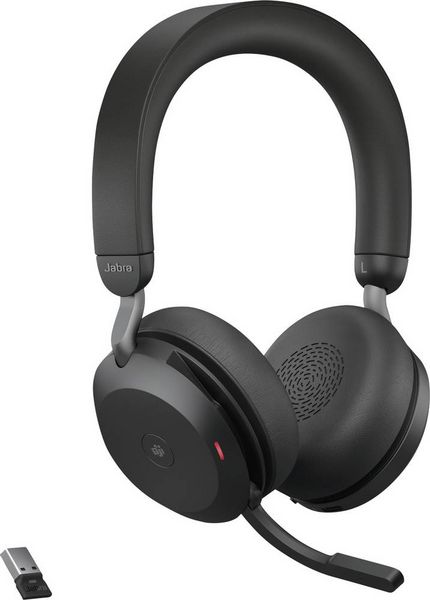 Produktbild: Jabra Evolve2 75 On Ear Headset Bluetooth&reg;, kabelgebunden Schwarz Batterieladeanzeige, Mikrofon-Stummschaltung Telefon