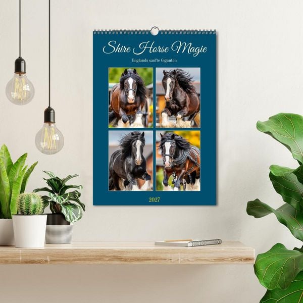 Produktbild: Shire Horse Magie. Englands sanfte Giganten (Wandkalender 2027 DIN A3 hoch), CALVENDO Monatskalender