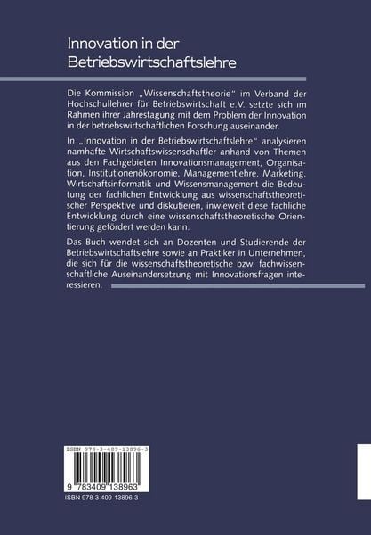 Produktbild: Innovation in der Betriebswirtschaftslehre