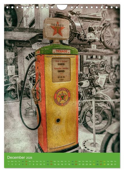 Produktbild: Fuel vintage pumps (Wall Calendar 2026 DIN A4 portrait), CALVENDO 12 Month Wall Calendar