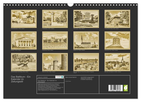 Produktbild: Das Baltikum - Ein Kalender im Zeitungsstil (Wandkalender 2026 DIN A3 quer), CALVENDO Monatskalender