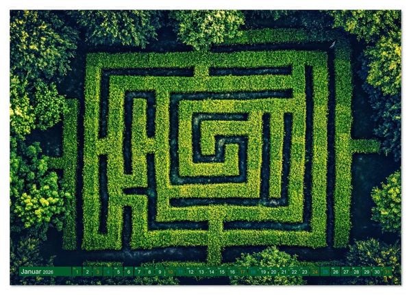 Produktbild: Faszination LABYRINTH - unterwegs in der Natur (Tischkalender 2026 DIN A5 quer), CALVENDO Monatskalender