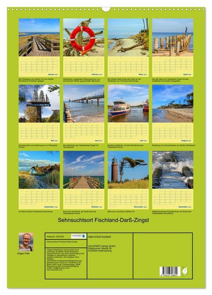 Produktbild: Sehnsuchtsort Fischland-Dar&szlig;-Zingst (Wandkalender 2026 DIN A2 hoch), CALVENDO Monatskalender
