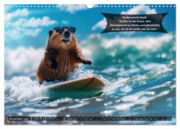 Produktbild: Der tierisch lustige Surfkalender (Wandkalender 2026 DIN A3 quer), CALVENDO Monatskalender