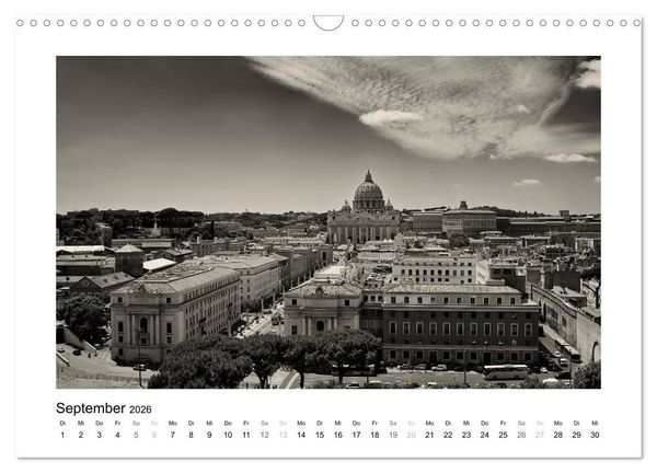 Produktbild: Rom in schwarz - weiss (Wandkalender 2026 DIN A3 quer), CALVENDO Monatskalender