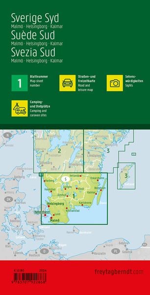 Produktbild: freytag & berndt Stra&szlig;enkarte Schweden S&uuml;d 1:250.000