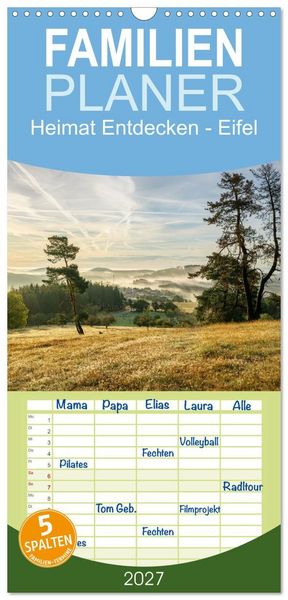 Produktbild: Familienplaner 2027 - Heimat Entdecken - Eifel mit 5 Spalten (Wandkalender, 21 x 45 cm) CALVENDO