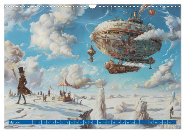 Produktbild: Steampunk Luftschiffe mit einer surrealen Note (Wandkalender 2026 DIN A3 quer), CALVENDO Monatskalender