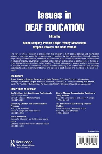 Produktbild: Issues in Deaf Education