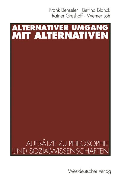 Produktbild: Alternativer Umgang mit Alternativen