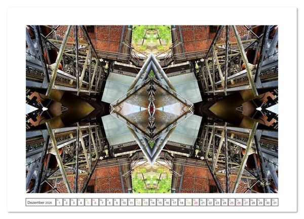 Produktbild: Faszination Spiegelung - Industrie und Technik (Wandkalender 2026 DIN A2 quer), CALVENDO Monatskalender