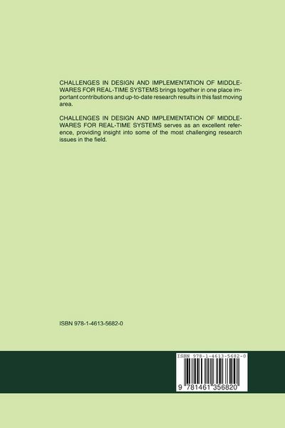 Produktbild: Challenges in Design and Implementation of Middlewares for Real-Time Systems
