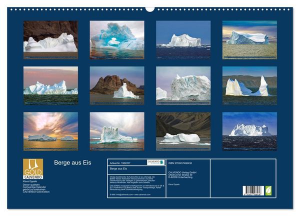 Produktbild: Berge aus Eis (Wandkalender 2026 DIN A2 quer), CALVENDO Monatskalender