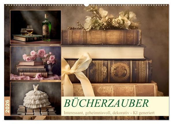 Produktbild: B&uuml;cherzauber (Wandkalender 2026 DIN A2 quer), CALVENDO Monatskalender