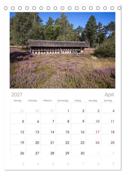 Produktbild: Tischplaner 2027 - L&uuml;neburger Heide - Im Wandel der Jahreszeiten (A5 Tischkalender zum Aufstellen) CALVENDO