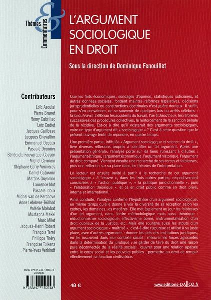 Produktbild: L'Argument Sociologique en Droit ; Pluriel et Singularite