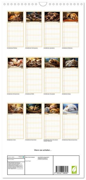 Produktbild: Familienplaner 2026 - Wenn sie schlafen... mit 5 Spalten (Wandkalender, 21 x 45 cm) CALVENDO