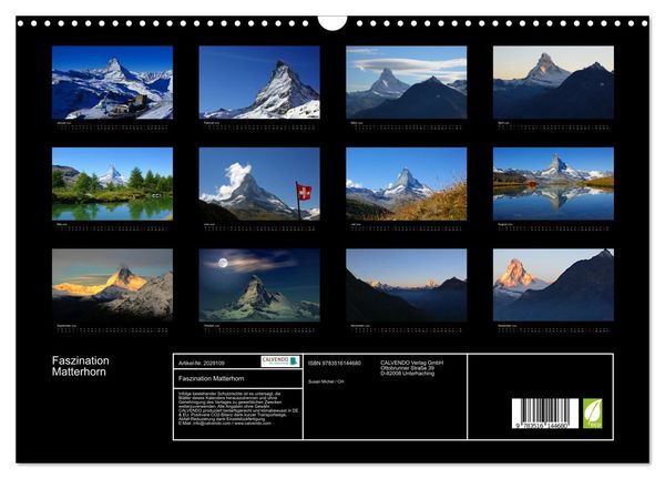 Produktbild: Faszination Matterhorn (Wandkalender 2026 DIN A3 quer), CALVENDO Monatskalender