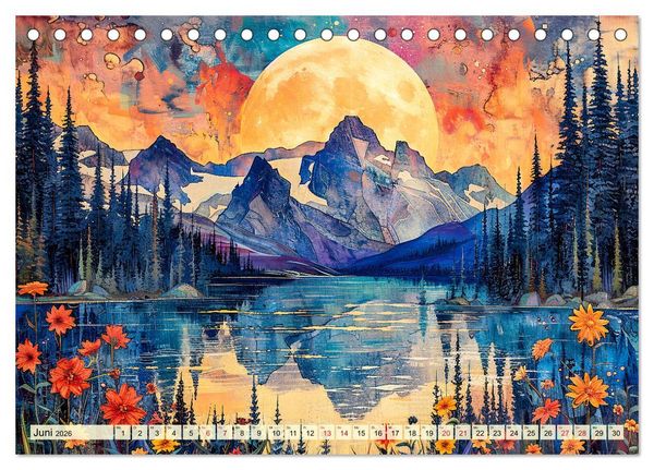 Produktbild: Blumenn&auml;chte im Mondlicht - Poesie des Himmels und der Erde (Tischkalender 2026 DIN A5 quer), CALVENDO Monatskalender