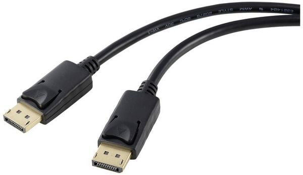 Produktbild: Renkforce DisplayPort Anschlusskabel DisplayPort Stecker, DisplayPort Stecker 1.00 m Schwarz RF-5245266 4K UHD DisplayPort-Kabel
