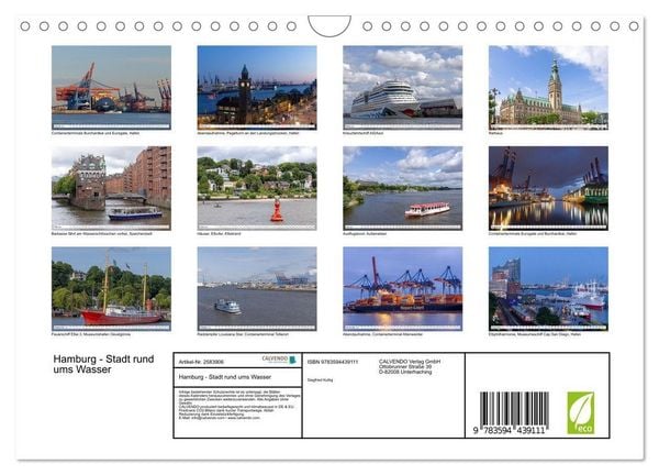 Produktbild: Hamburg - Stadt rund ums Wasser (Wandkalender 2027 DIN A4 quer), CALVENDO Monatskalender