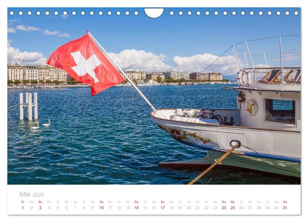 Produktbild: GENFER SEE Das Schweizer Ufer (Wandkalender 2026 DIN A4 quer), CALVENDO Monatskalender
