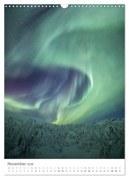 Produktbild: Nordlichter &ndash; Farbenspiel der Nacht (Wandkalender 2026 DIN A3 hoch), CALVENDO Monatskalender