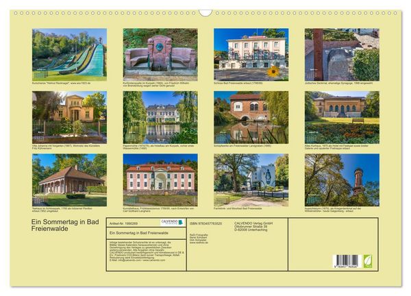Produktbild: Ein Sommertag in Bad Freienwalde (Wandkalender 2026 DIN A2 quer), CALVENDO Monatskalender