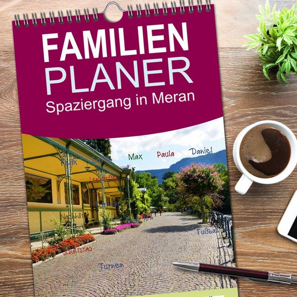 Produktbild: Familienplaner 2026 - Spaziergang in Meran mit 5 Spalten (Wandkalender, 21 x 45 cm) CALVENDO