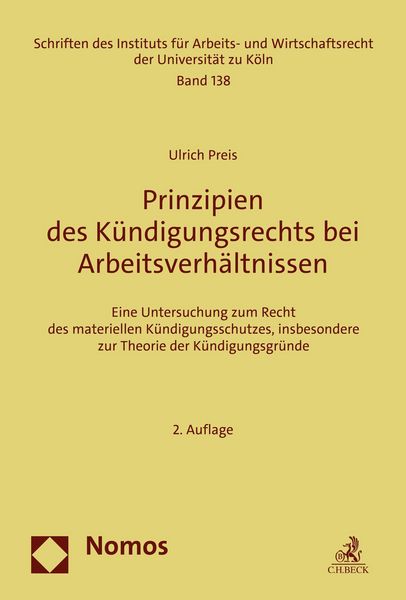 Produktbild: Prinzipien des K&uuml;ndigungsrechts bei Arbeitsverh&auml;ltnissen