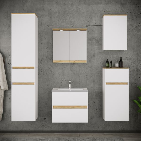 Produktbild: 4 tlg. Badm&ouml;bel-Set mit Waschbecken Cosila-I 61 cm