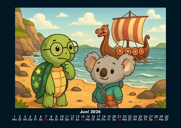 Produktbild: Taz & Kiki - Eine Reise durch die Zeit 2026 Fotokalender DIN A4