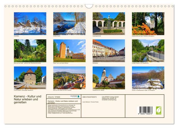 Produktbild: Kamenz - Kultur und Natur erleben und genie&szlig;en (Wandkalender 2026 DIN A3 quer), CALVENDO Monatskalender