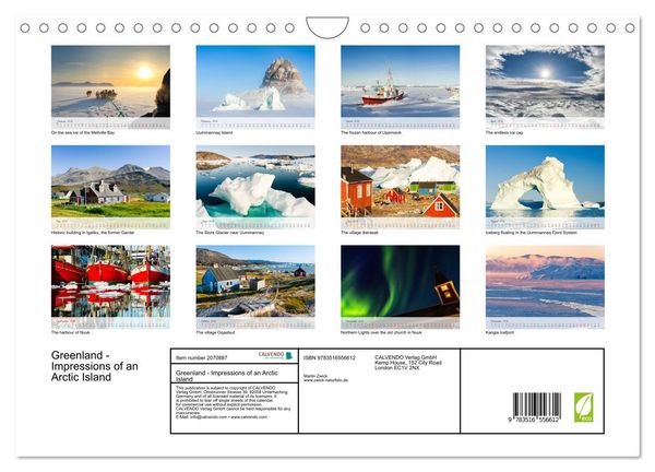 Produktbild: Greenland - Impressions of an Arctic Island (Wall Calendar 2026 DIN A4 landscape), CALVENDO 12 Month Wall Calendar
