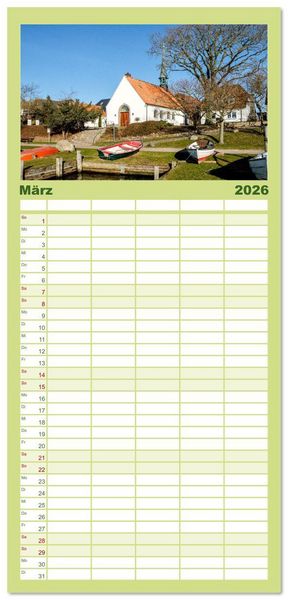Produktbild: Familienplaner 2026 - Die Schlei - Segelrevier und Naherholungsgebiet mit 5 Spalten (Wandkalender, 21 x 45 cm) CALVENDO