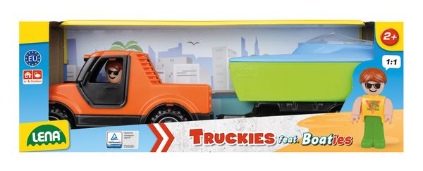 Produktbild: LENA 01633 - Truckies Pick Up mit Boaties-Anh&auml;nger