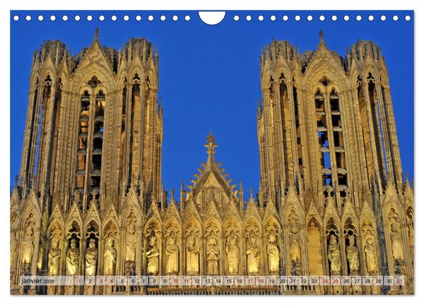 Produktbild: Lumi&egrave;re de cath&eacute;drale (Calendrier mural 2026 DIN A4 vertical), CALVENDO calendrier mensuel