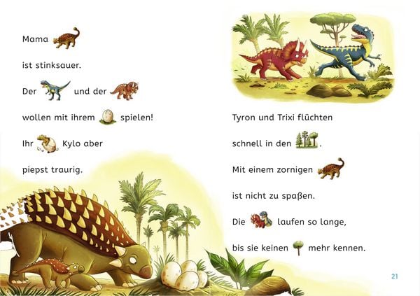 Produktbild: Leseprofis &ndash; Mit Bildern lesen lernen: Zwei Dinos wollen nach Hause, Erstes Lesen