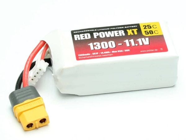 Red Power Modellbau-Akkupack (LiPo) 11.1V 1300 mAh Softcase XT60