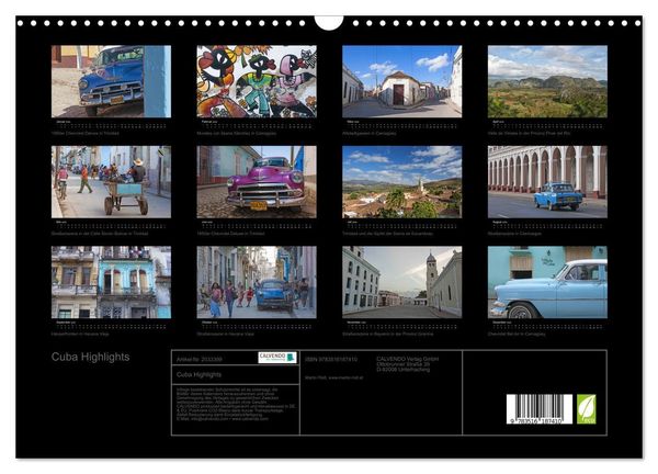 Produktbild: Cuba Highlights (Wandkalender 2026 DIN A3 quer), CALVENDO Monatskalender